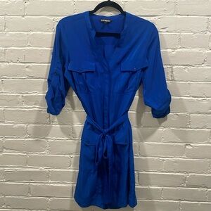 Royal Blue Mini Shirt Dress from Express!